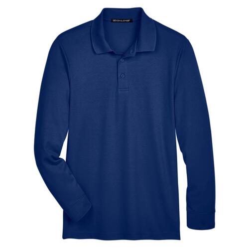 CrownLux Performance® Plaited Long Sleeve Polo Thumbnail